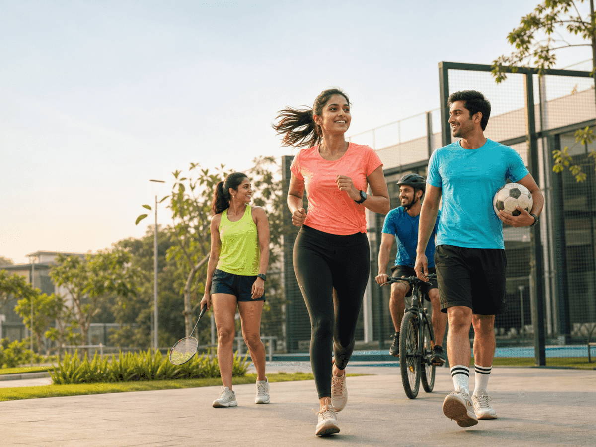 People enjoying sports and fitness activities